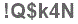The text to enter in the texbox below is: !Q$k4N