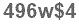 The text to enter in the texbox below is: 496w$4