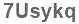 The text to enter in the texbox below is: 7Usykq