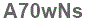 The text to enter in the texbox below is: A70wNs