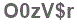 The text to enter in the texbox below is: O0zV$r