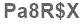 The text to enter in the texbox below is: Pa8R$X