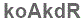 The text to enter in the texbox below is: koAkdR