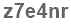 The text to enter in the texbox below is: z7e4nr
